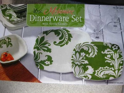 メラミン ディナーウェアセット 16pc (Melamine Dinnerware Set)