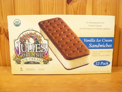 JULIE'S オーガニック バニラ アイスクリーム サンドイッチ 12Pack