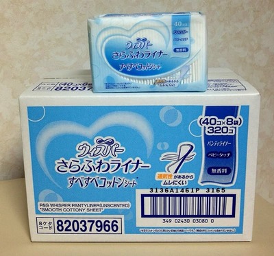 P&G ウィスパー さらふわライナー すべすべコットンシート 無香料  320枚