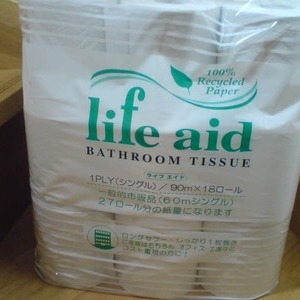 ライフエイド(life aid) 再生紙100％トイレットペーパー