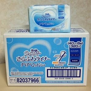 P&G ウィスパー さらふわライナー すべすべコットンシート 無香料  320枚