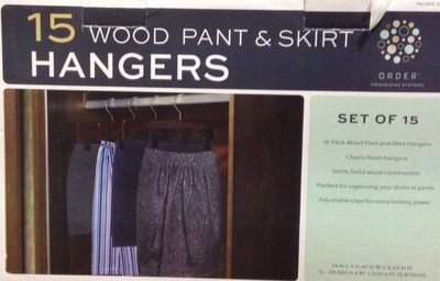 パンツ&スカートハンガー 15WOOD PANT&SKIRT HANGERS