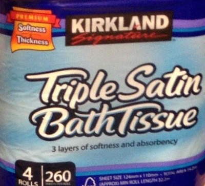 カークランド トリプル サテン バスティッシュ Triple Satin BathTissue (トイレットペーパー 3枚重ね)
