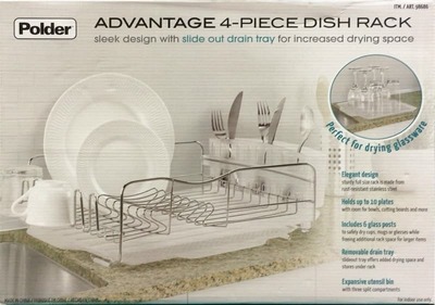 Polder トレイ付き ディッシュラック ADVANTAGE 4-PIECE DISH RACK