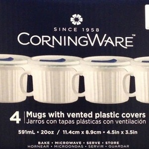 Corningware スープマグ 4個セット 蓋付き