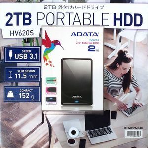 ADATA ポータブル外付けHDD 2TB HV620S