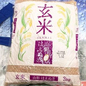 カカシ米穀 玄米 はえぬき 3kg