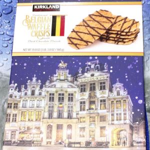 カークランド ベルギーワッフルクリスプ ダークチョコレート ドリズル