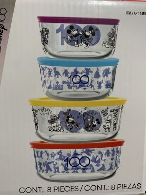 PYREX パイレックス ディズニー100周年アニバーサリーラウンド型ガラス保存容器