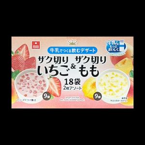 アスザックフーズ 牛乳で作る飲むデザート いちご＆もも