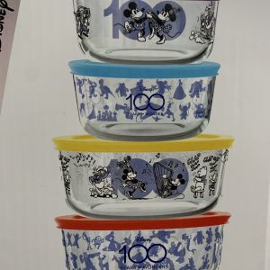 PYREX パイレックス ディズニー100周年アニバーサリーラウンド型ガラス保存容器